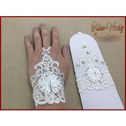 Elegáns rövid csipke kesztyű menyasszonyoknak 