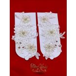 Menyasszonyi csipke kesztyű, rövid ujjas változat  