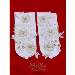 Menyasszonyi csipke kesztyű, rövid ujjas változat  