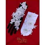 Menyasszonyi csipke kesztyű, rövid ujjas változat  