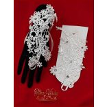 Stílusos rövid ujjas csipke kesztyű esküvőre 