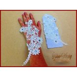 Stílusos rövid ujjas csipke kesztyű esküvőre 