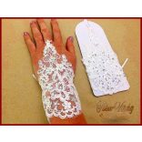 Finom csipke rövid kesztyű menyasszonyi ruhához 