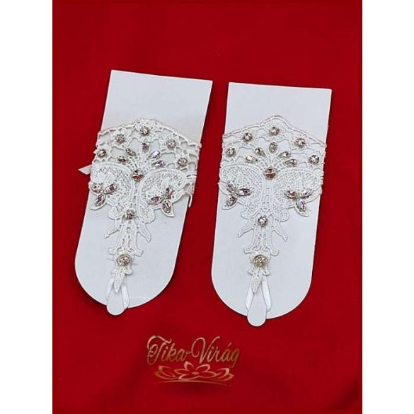Rövid csipke kesztyű elegáns menyasszonyok számára 