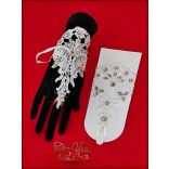 Rövid csipke kesztyű elegáns menyasszonyok számára 