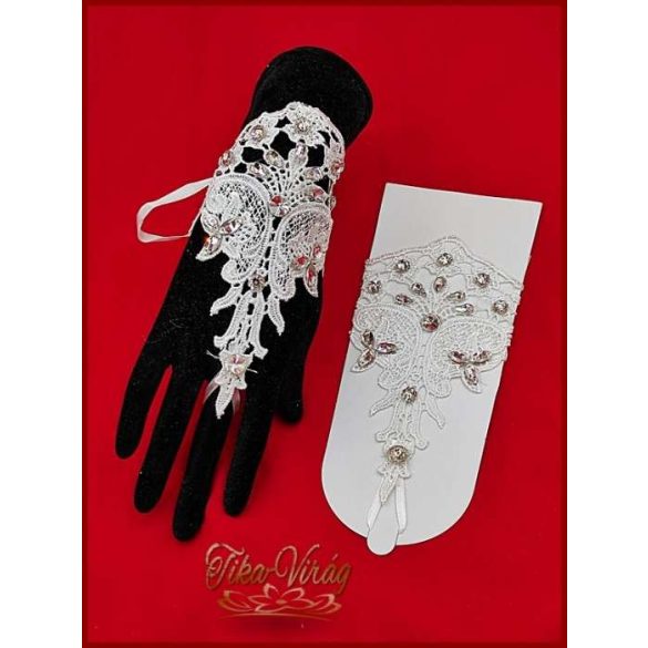 Rövid csipke kesztyű elegáns menyasszonyok számára 