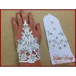 Rövid csipke kesztyű elegáns menyasszonyok számára 