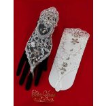 Rövid ujjas menyasszonyi kesztyű csipkéből  