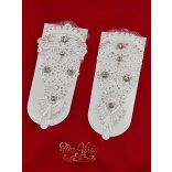 Menyasszonyi esküvői csipke kesztyű rövid fazonban 