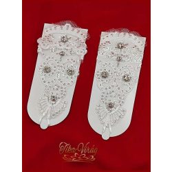 Menyasszonyi esküvői csipke kesztyű rövid fazonban 