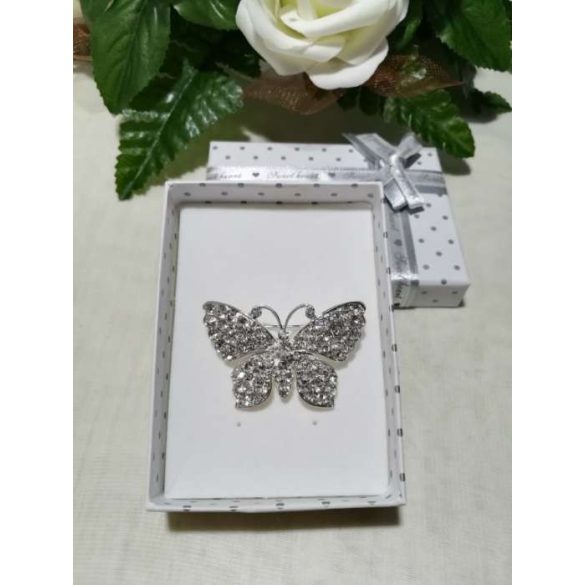 Brosstű Díszdobozban Lepkés 