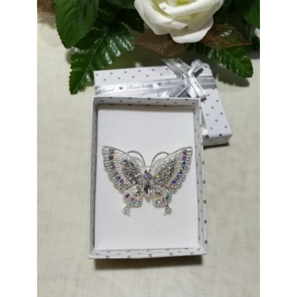 Brosstű Díszdobozban Lepkés 