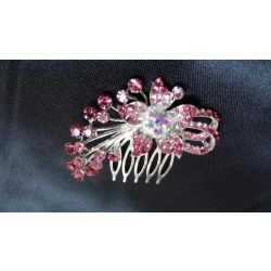 Strasszos kontytű színes rózsaszín B3809-15602.R.