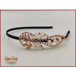 Gold-Rose strasszköves gyöngyös hajráf B3984-14805.