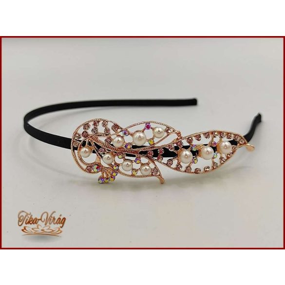 Gold-Rose strasszköves gyöngyös hajráf B3984-14805.