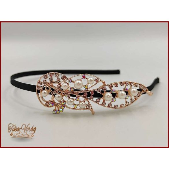 Gold-Rose strasszköves gyöngyös hajráf B3984-14805.