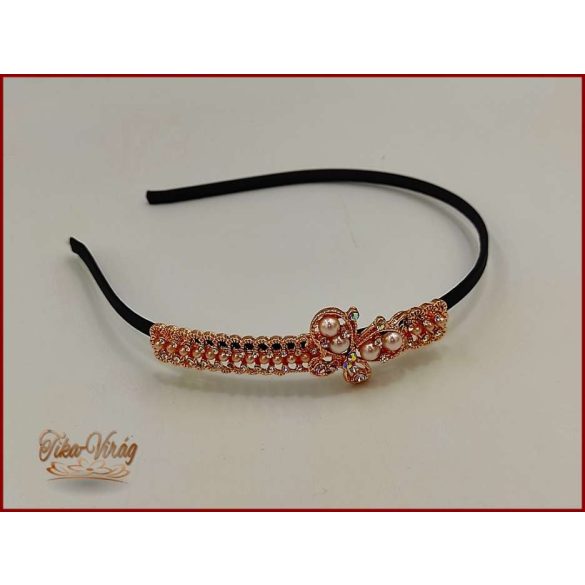 Gold-Rose strasszköves gyöngyös hajráf B3984-14807.