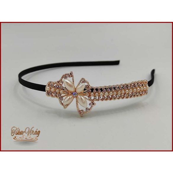 Gold-Rose strasszköves gyöngyös hajráf B3984-14808.