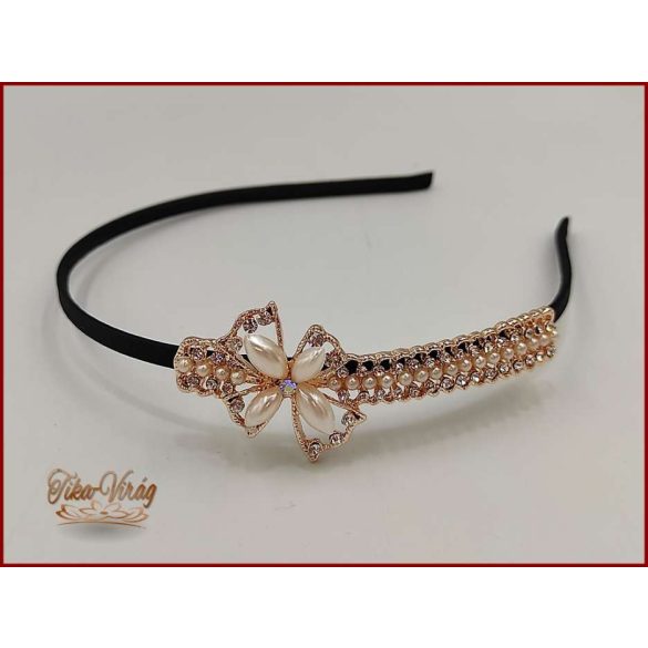 Gold-Rose strasszköves gyöngyös hajráf B3984-14808.