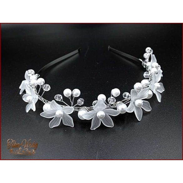 Virágos-gyöngyös hajráf BENQR-190503.g.