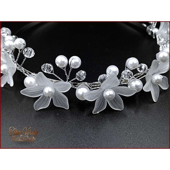 Virágos-gyöngyös hajráf BENQR-190503.g.