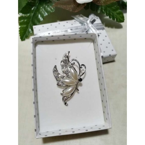 Brosstű Díszdobozban Lepkés 