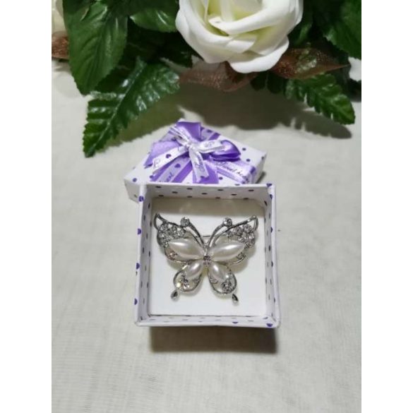 Brosstű Díszdobozban Lepkés 