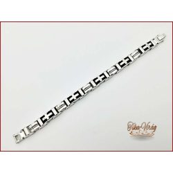 Ezüst színű nemesacél mintás karkötő 