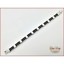 Ezüst színű nemesacél mintás karkötő 