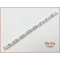 Ezüst színű nemesacél mintás karkötő 