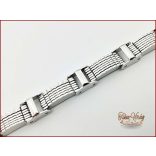 Ezüst színű nemesacél mintás karkötő 