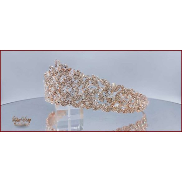 Gold-rose Korona Cirkónium kövekkel díszített CALNC-190702.gr.