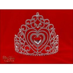 Korona nagy szív kővel díszítve CALNC-200501.