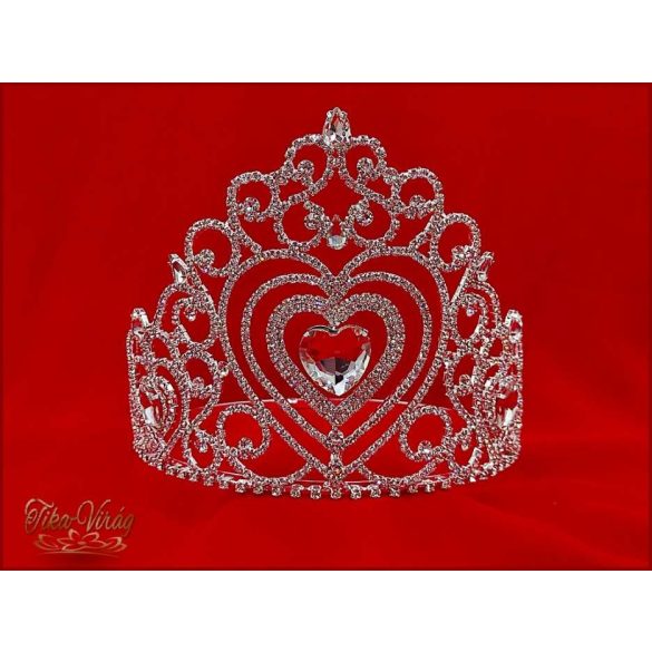 Korona nagy szív kővel díszítve CALNC-200501.