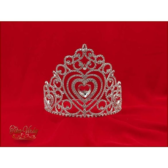 Korona nagy szív kővel díszítve CALNC-200501.