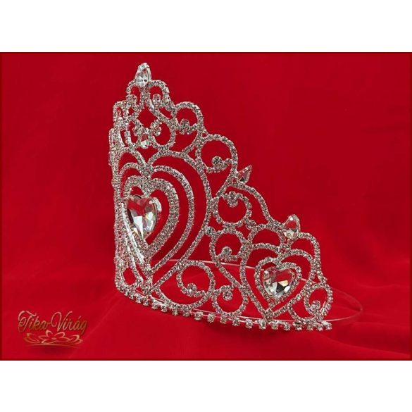 Korona nagy szív kővel díszítve CALNC-200501.