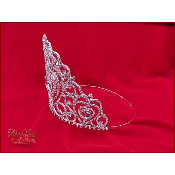 Korona nagy szív kővel díszítve CALNC-200501.