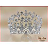 Virágszirmos strasszos nagy méretű fél korona