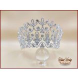 Virágszirmos strasszos nagy méretű fél korona