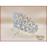 Virágszirmos strasszos nagy méretű fél korona