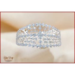 Cirkónia köves fél korona – elegáns esküvői fejdísz