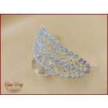 Cirkónia köves fél korona – elegáns esküvői fejdísz