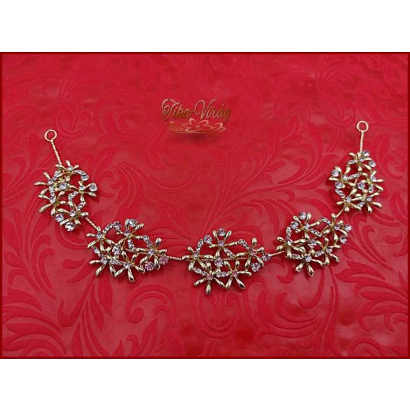 Strasszos hajdísz aranyszínű CARCI-21704.