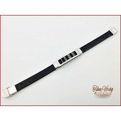 Fekete-ezüst színű nemesacél mintás karkötő 