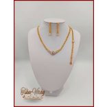 3:1-ben Arany színű kristály-strasszos Cirkónia kövekkel díszített nyakék-szett D4992-181213.a.