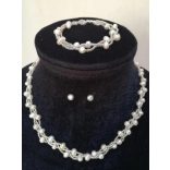 Tenyésztett gyöngy szett Ekrü színű 