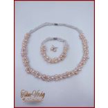 TENYÉSZTETT-GYÖNGY NYAKLÁNC SZETT BARACK 