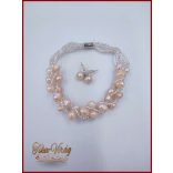 TENYÉSZTETT-GYÖNGY NYAKLÁNC SZETT BARACK 