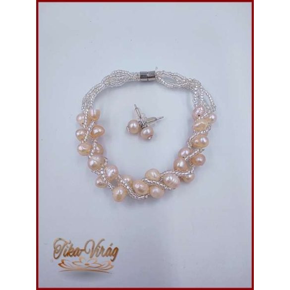 TENYÉSZTETT-GYÖNGY NYAKLÁNC SZETT BARACK 