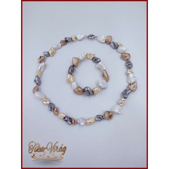 TENYÉSZTETT-GYÖNGY NYAKLÁNC SZETT 